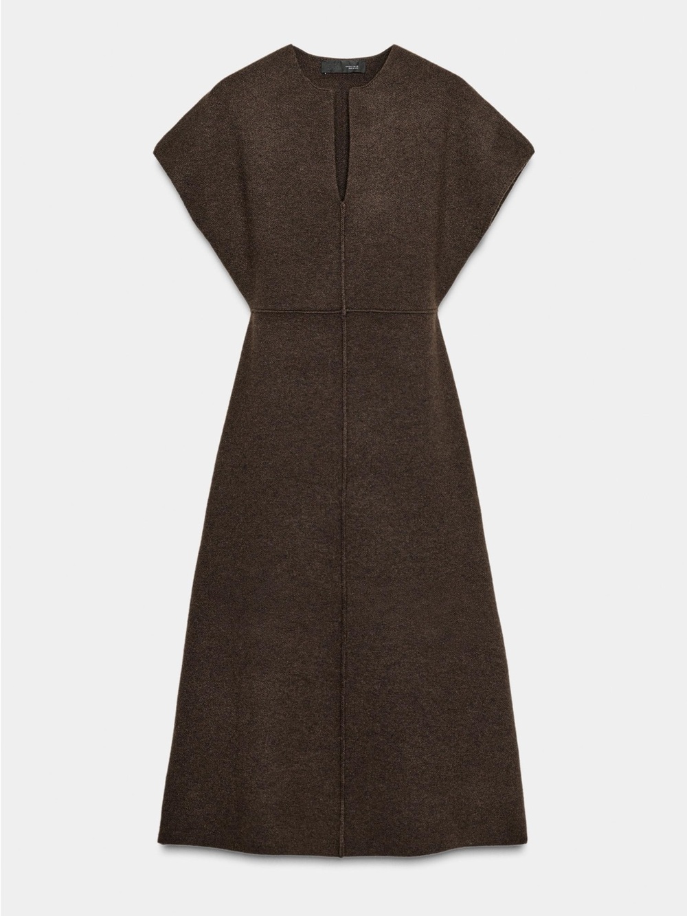 Zara Brown A-Line Midi Dress
